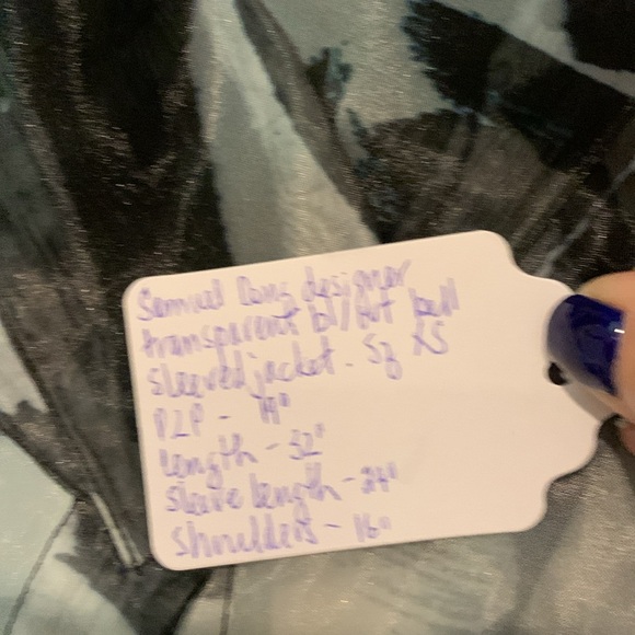 Amazing designer Samuel Dong sheer jacket with bell sleeves. Size XS. NWOT. - Picture 12 of 12